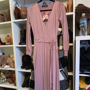 Floor length stretch gown